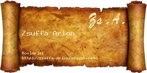 Zsuffa Arion névjegykártya